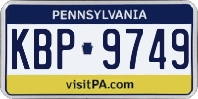 PA license plate KBP9749