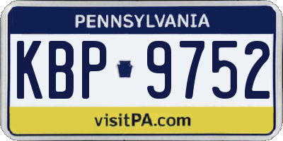 PA license plate KBP9752