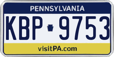 PA license plate KBP9753