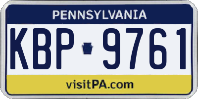 PA license plate KBP9761