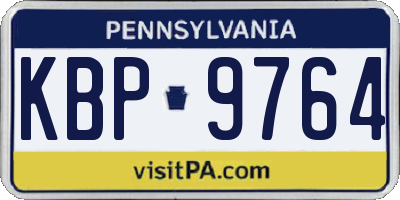 PA license plate KBP9764