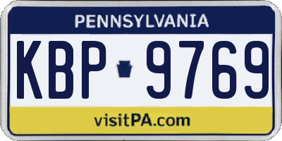 PA license plate KBP9769
