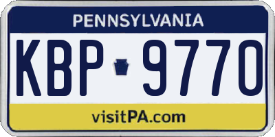 PA license plate KBP9770