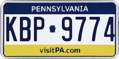 PA license plate KBP9774