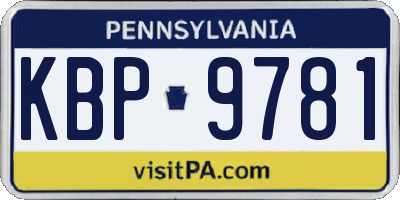 PA license plate KBP9781