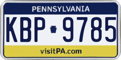 PA license plate KBP9785