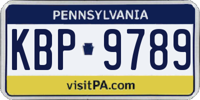 PA license plate KBP9789
