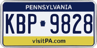PA license plate KBP9828