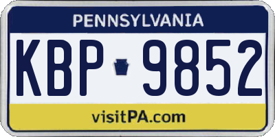 PA license plate KBP9852