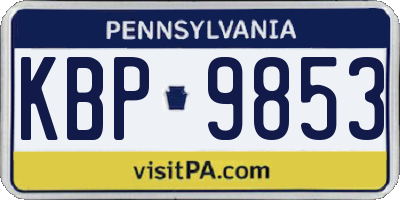 PA license plate KBP9853