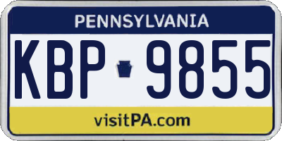 PA license plate KBP9855