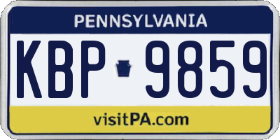 PA license plate KBP9859