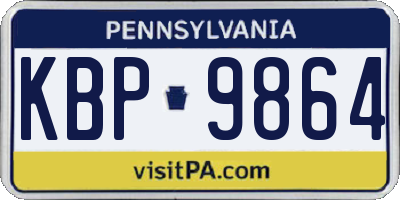 PA license plate KBP9864