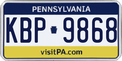 PA license plate KBP9868