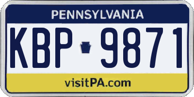 PA license plate KBP9871
