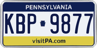 PA license plate KBP9877