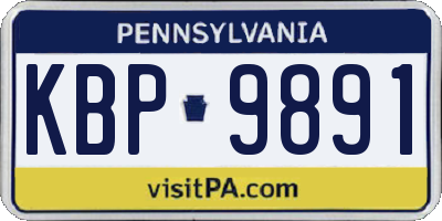 PA license plate KBP9891