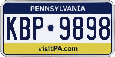 PA license plate KBP9898