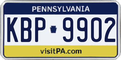 PA license plate KBP9902
