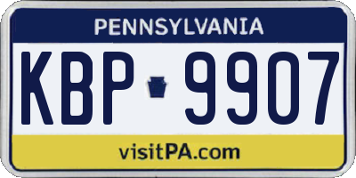 PA license plate KBP9907