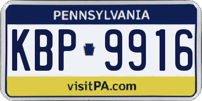 PA license plate KBP9916