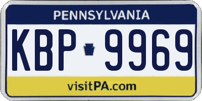 PA license plate KBP9969