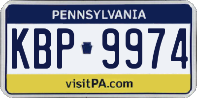 PA license plate KBP9974