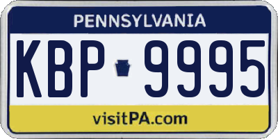 PA license plate KBP9995