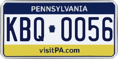 PA license plate KBQ0056