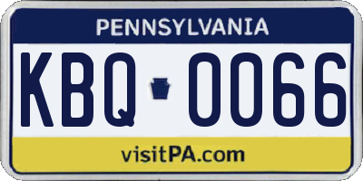 PA license plate KBQ0066