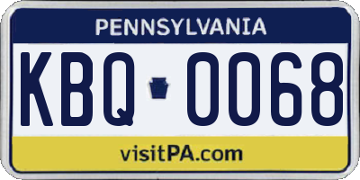 PA license plate KBQ0068