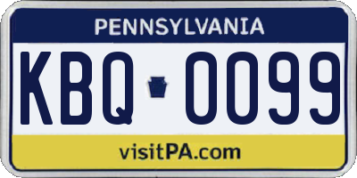 PA license plate KBQ0099