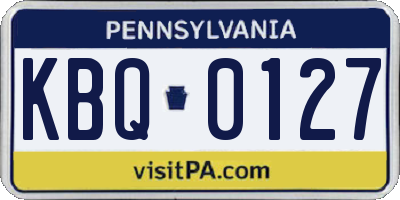 PA license plate KBQ0127