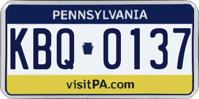 PA license plate KBQ0137