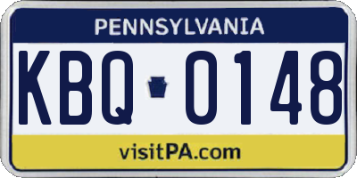 PA license plate KBQ0148