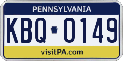 PA license plate KBQ0149