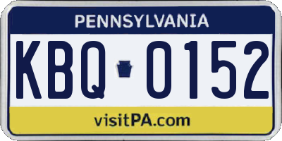 PA license plate KBQ0152
