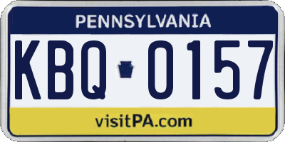 PA license plate KBQ0157