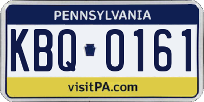 PA license plate KBQ0161
