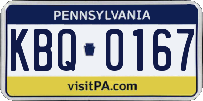PA license plate KBQ0167
