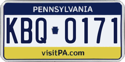 PA license plate KBQ0171