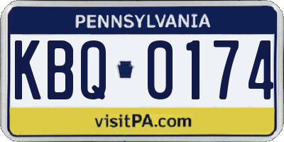 PA license plate KBQ0174