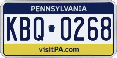 PA license plate KBQ0268