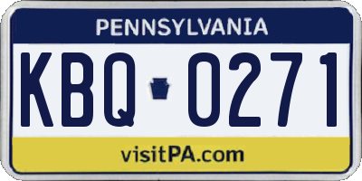 PA license plate KBQ0271