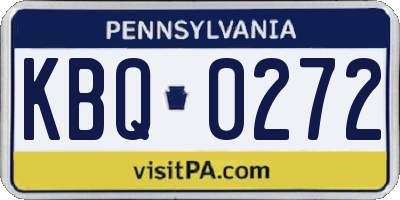 PA license plate KBQ0272