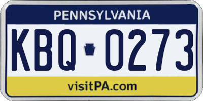 PA license plate KBQ0273