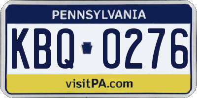 PA license plate KBQ0276