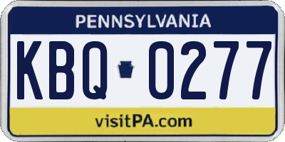 PA license plate KBQ0277