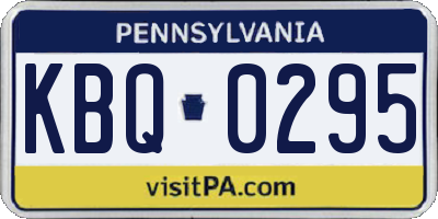 PA license plate KBQ0295