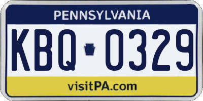 PA license plate KBQ0329